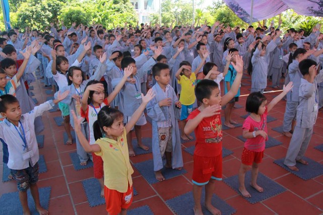 Thái Bình: Chùm ảnh khóa tu mùa hè tại chùa Hoằng Văn