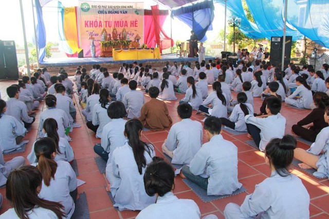 Thái Bình: Chùm ảnh khóa tu mùa hè tại chùa Hoằng Văn