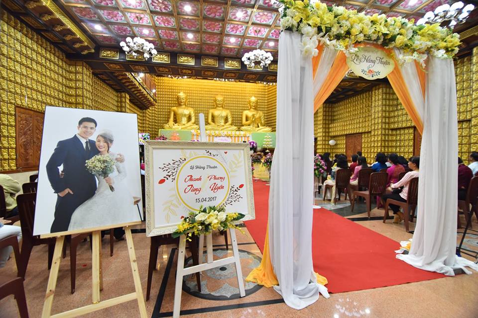 Lễ hằng thuận của Thanh Tùng và Phương Uyên tại chùa Giác Ngộ
