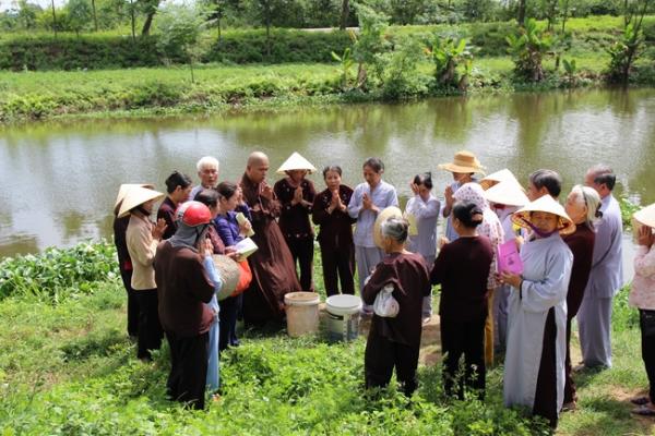 Phát cơm chay từ thiện và phóng sanh tại Nga Sơn