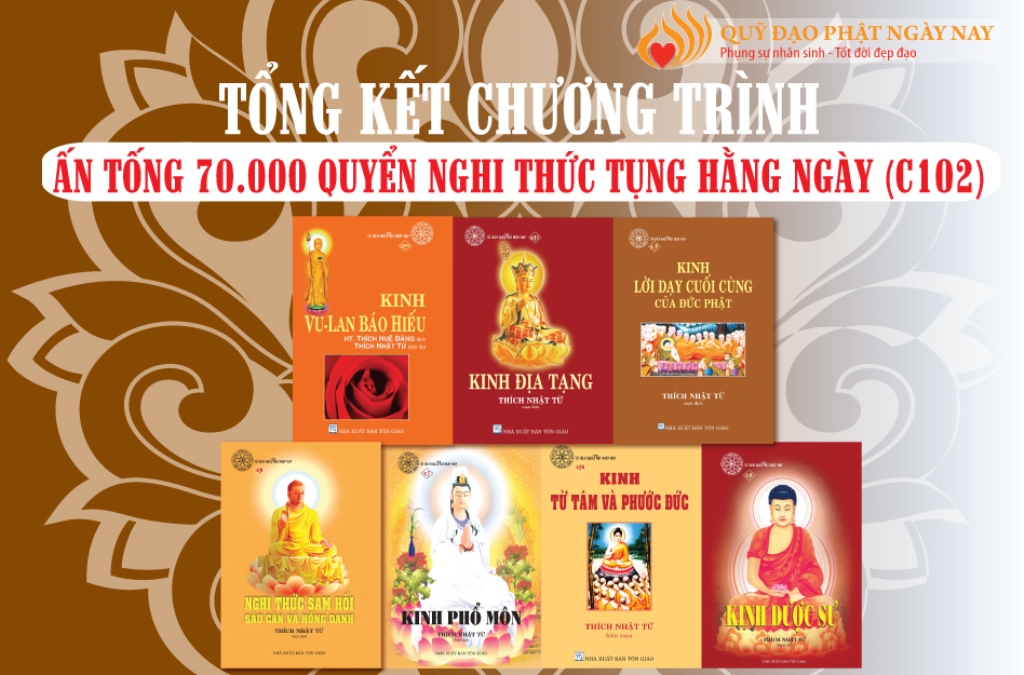 TỔNG KẾT CHƯƠNG TRÌNH ẤN TỐNG 70.000 QUYỂN NGHI THỨC TỤNG HẰNG NGÀY (C102)
