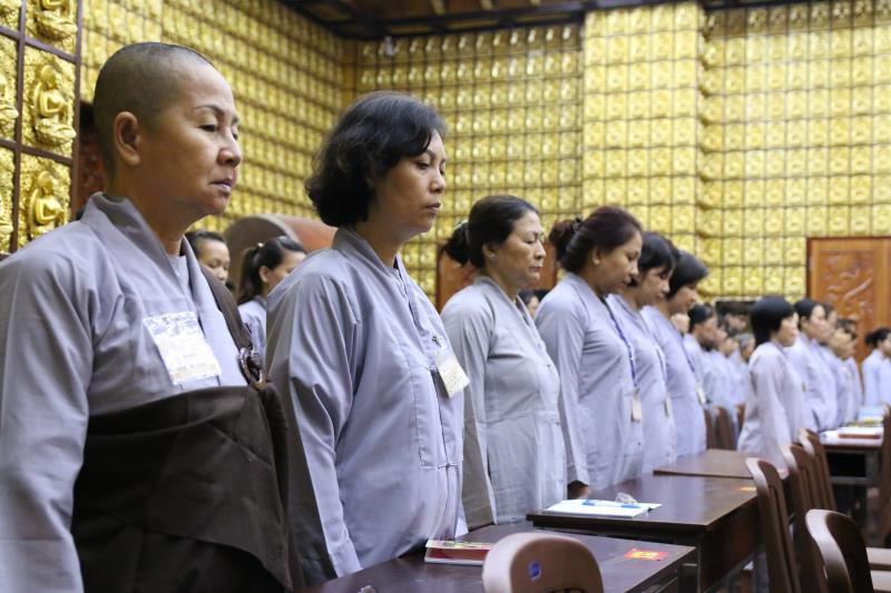 Ngày tu tập thứ hai tại khóa tu xuất gia gieo duyên chùa Giác Ngộ