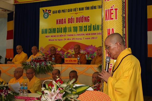 Đồng Tháp: Khai mạc khoá hành chánh trụ trì năm 2017