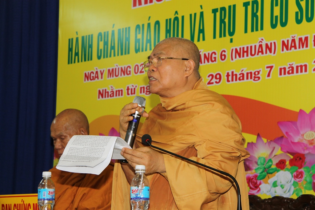 Đồng Tháp: Hòa Thượng Thích Giác Toàn giảng tại khóa bồi dường hành chánh năm 2017