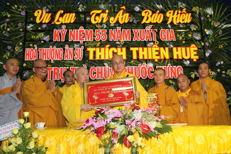 Đồng Tháp: Lễ khánh tuế và kỷ niệm 55 năm xuất gia HT. Thích Thiện Huệ