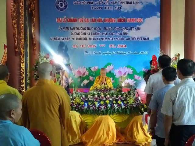 Thái Bình: Khánh tuế chúc mừng HT. Thích Thanh Dục tròn 90 tuổi