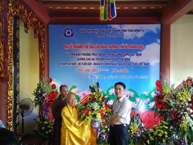 Thái Bình: Khánh tuế chúc mừng HT. Thích Thanh Dục tròn 90 tuổi