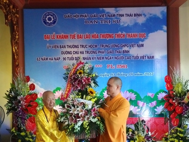 Thái Bình: Khánh tuế chúc mừng HT. Thích Thanh Dục tròn 90 tuổi