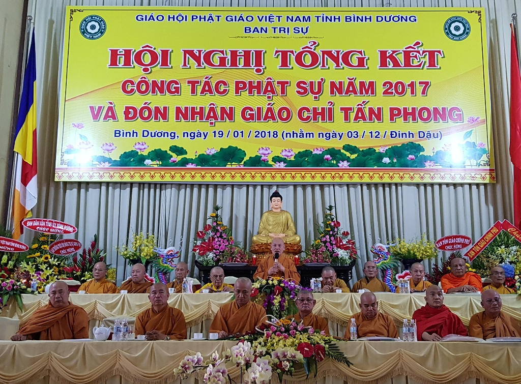 Bình Dương: Hòa thượng Chủ tịch chứng minh Hội nghị Tổng kết Phật sự