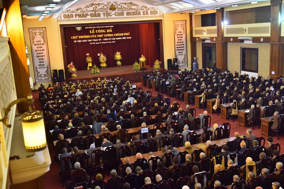 Lễ công bố chủ trương của Thủ Tướng về việc đào tạo Thạc sĩ và Tiến sĩ Phật học của các học viện PGVN