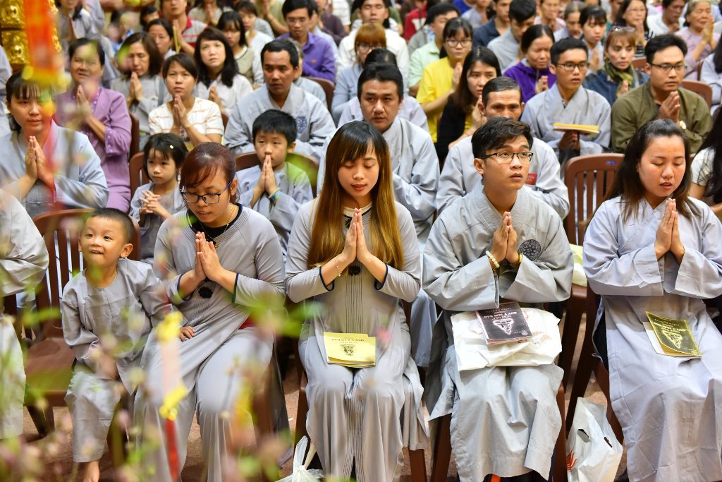 Hơn 400 Phật Tử Tham Dự Lễ Quy Y Tam Bảo Mùng 9 Tháng Giêng Tại Chùa Giác Ngộ, Ngày 24-02-2018