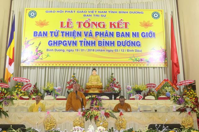 Bình Dương: Tổng kết Công tác Phật sự  Phân Ban Ni giới tỉnh và Ban Từ Thiện năm 2017.