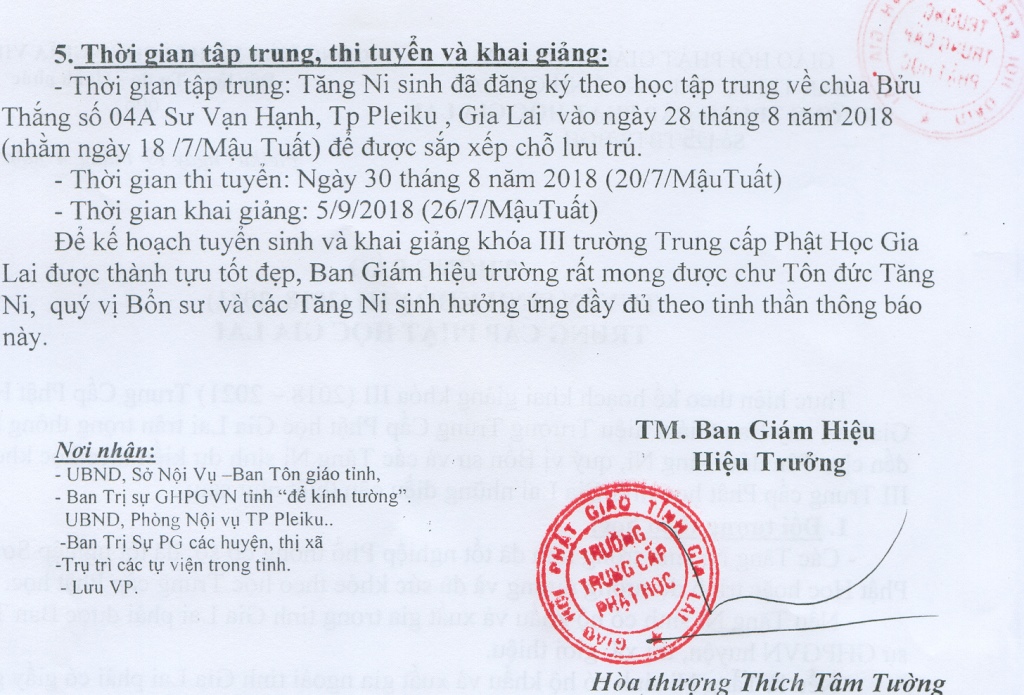 Trường TCPH tỉnh Gia Lai tuyển sinh khóa III