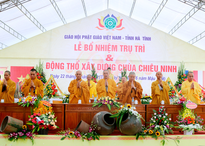 Hà Tĩnh: Lễ Bổ nhiệm trụ trì và động thổ xây dựng giảng đường chùa Chiêu Ninh