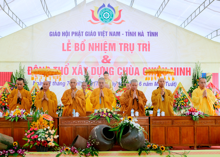 Hà Tĩnh: Lễ Bổ nhiệm trụ trì và động thổ xây dựng giảng đường chùa Chiêu Ninh