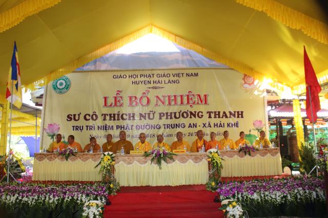Quảng trị : Bổ nhiện Sư cô Thích Nữ Phương Thanh trú trì Chùa Trung An
