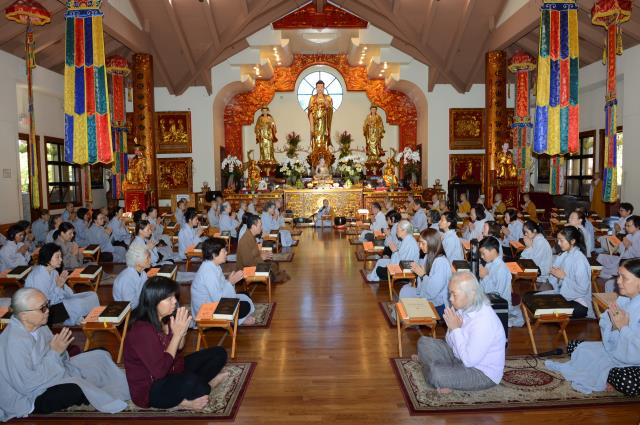 Trang nghiêm lễ an vị tôn tượng Bồ Tát Quán Thế Âm và Bồ Tát Di Lặc tại chùa Đức Viên,San Jose (Hoa Kỳ)