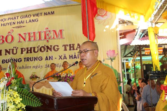Quảng trị : Bổ nhiện Sư cô Thích Nữ Phương Thanh trú trì Chùa Trung An