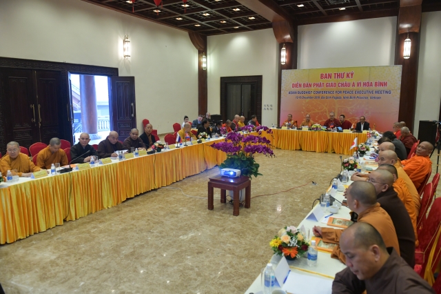 Ban thư ký Diễn đàn Phật giáo châu Á vì hòa bình họp tại chùa Bái Đính