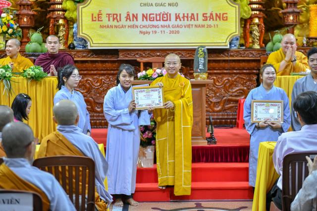Chùa Giác Ngộ tổ chức Lễ tri ân người Thầy khai sáng nhân dịp 20/11