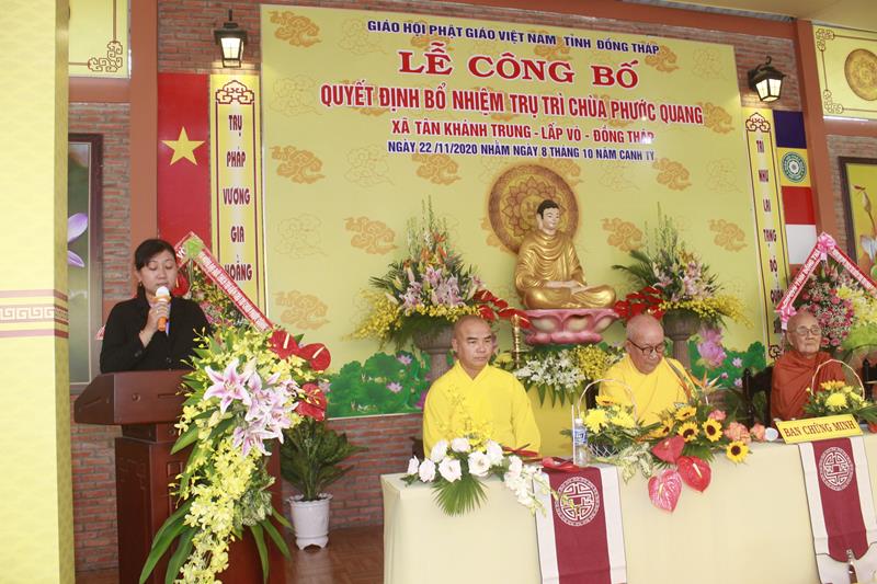 Đồng Tháp: Lễ Công bố quyết định Bổ nhiệm Trụ trì chùa Phước Quang, huyện Lấp Vò