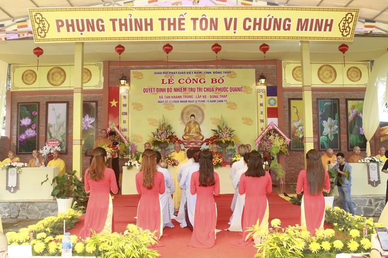 Đồng Tháp: Lễ Công bố quyết định Bổ nhiệm Trụ trì chùa Phước Quang, huyện Lấp Vò