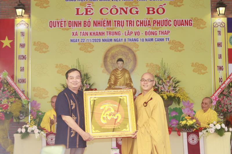 Đồng Tháp: Lễ Công bố quyết định Bổ nhiệm Trụ trì chùa Phước Quang, huyện Lấp Vò