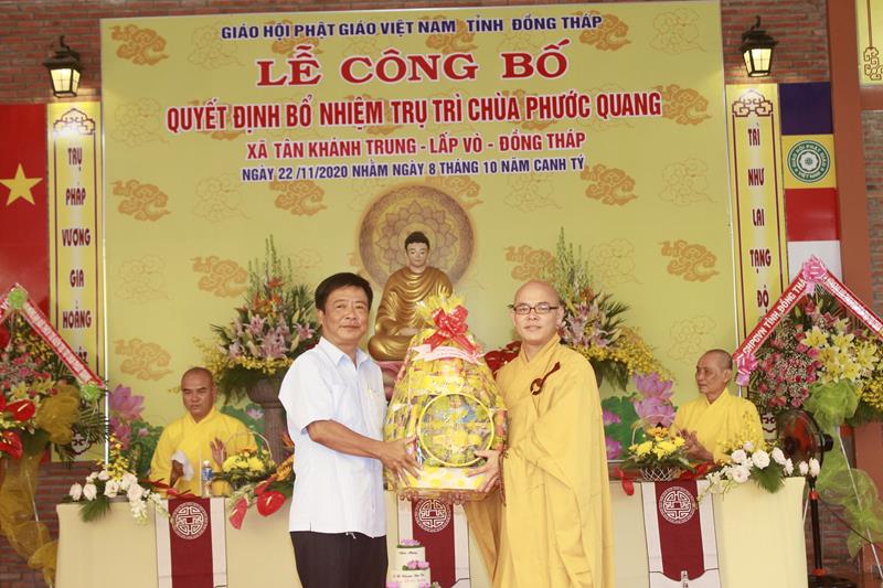Đồng Tháp: Lễ Công bố quyết định Bổ nhiệm Trụ trì chùa Phước Quang, huyện Lấp Vò