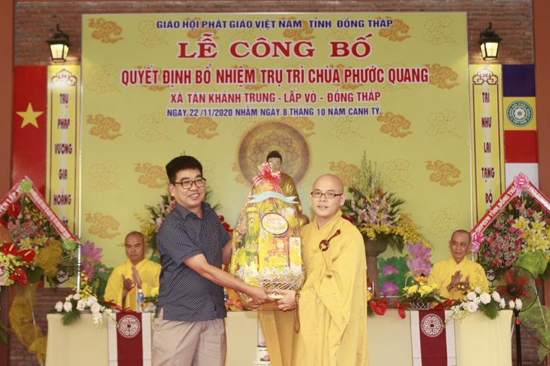 Đồng Tháp: Lễ Công bố quyết định Bổ nhiệm Trụ trì chùa Phước Quang, huyện Lấp Vò
