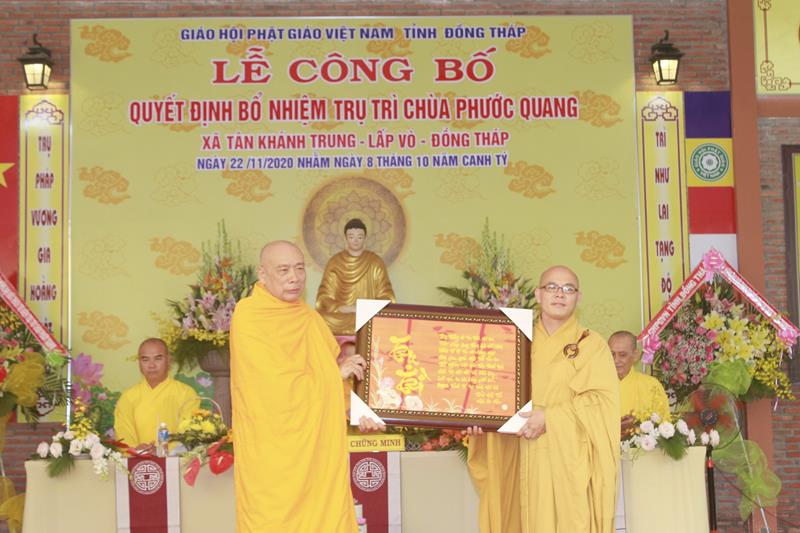 Đồng Tháp: Lễ Công bố quyết định Bổ nhiệm Trụ trì chùa Phước Quang, huyện Lấp Vò
