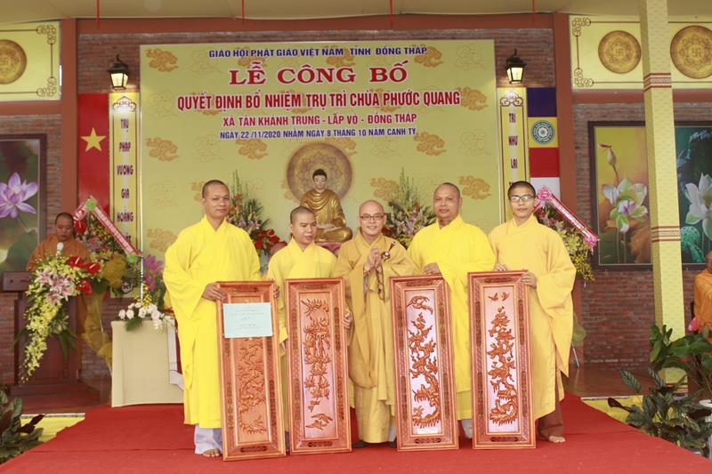 Đồng Tháp: Lễ Công bố quyết định Bổ nhiệm Trụ trì chùa Phước Quang, huyện Lấp Vò