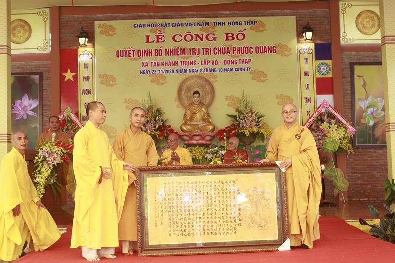 Đồng Tháp: Lễ Công bố quyết định Bổ nhiệm Trụ trì chùa Phước Quang, huyện Lấp Vò