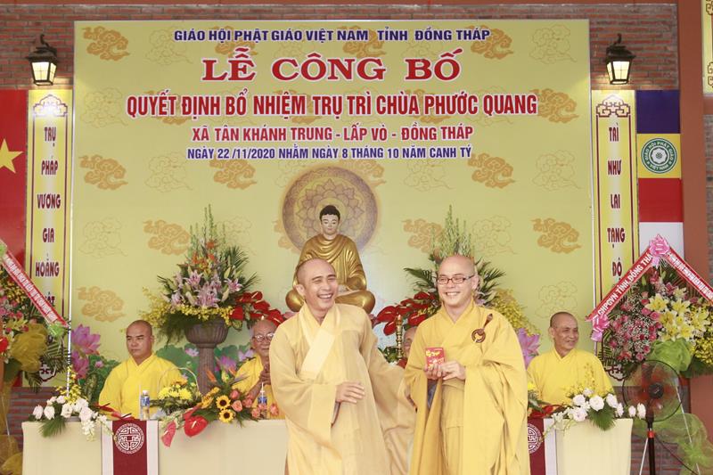 Đồng Tháp: Lễ Công bố quyết định Bổ nhiệm Trụ trì chùa Phước Quang, huyện Lấp Vò