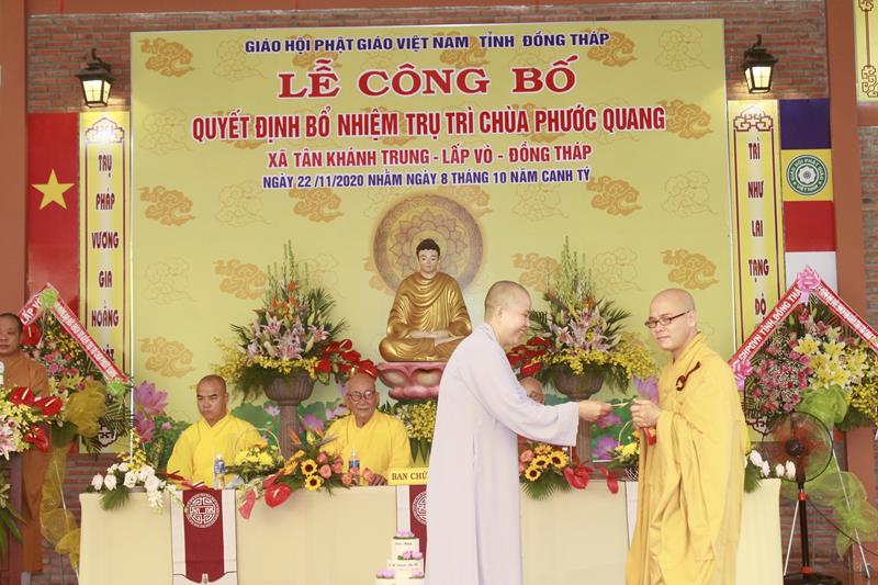 Đồng Tháp: Lễ Công bố quyết định Bổ nhiệm Trụ trì chùa Phước Quang, huyện Lấp Vò