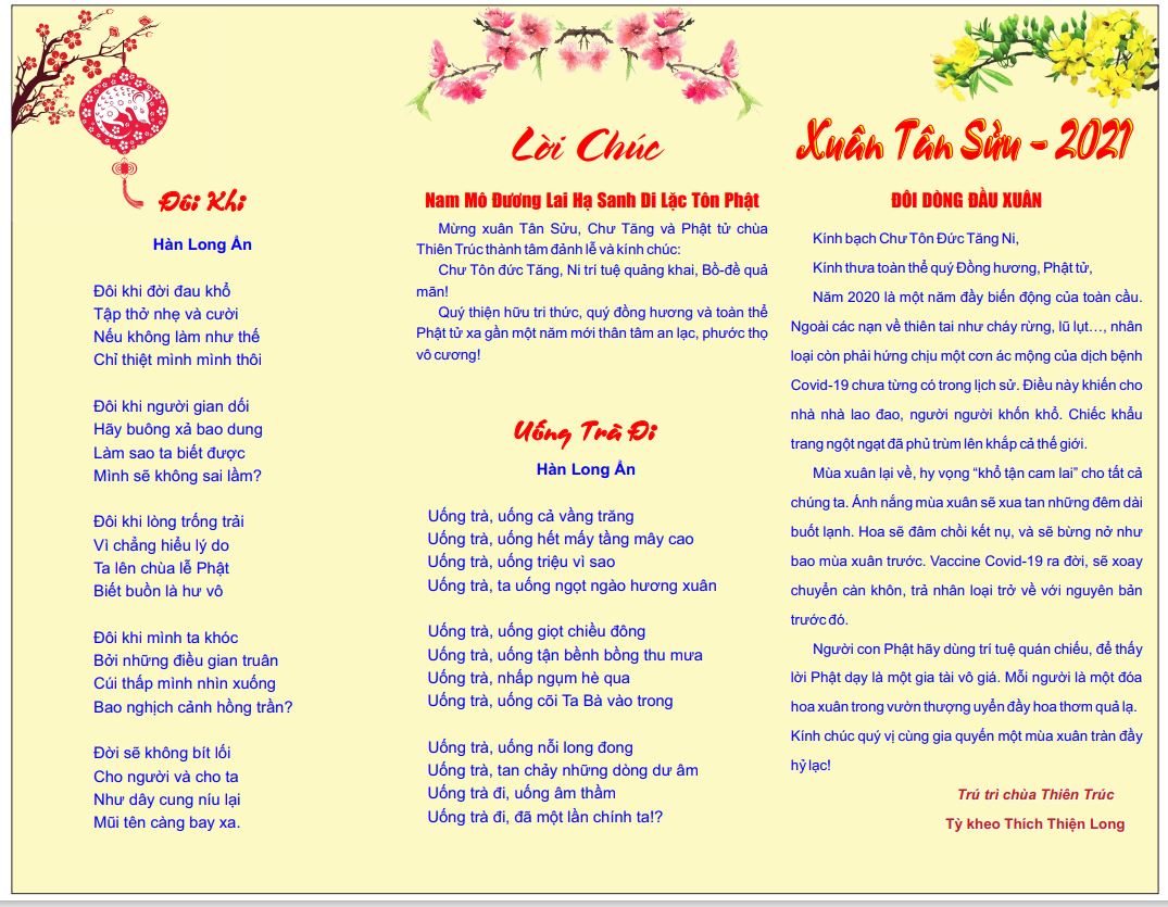 Thư Xuân Chùa Thiên Trúc