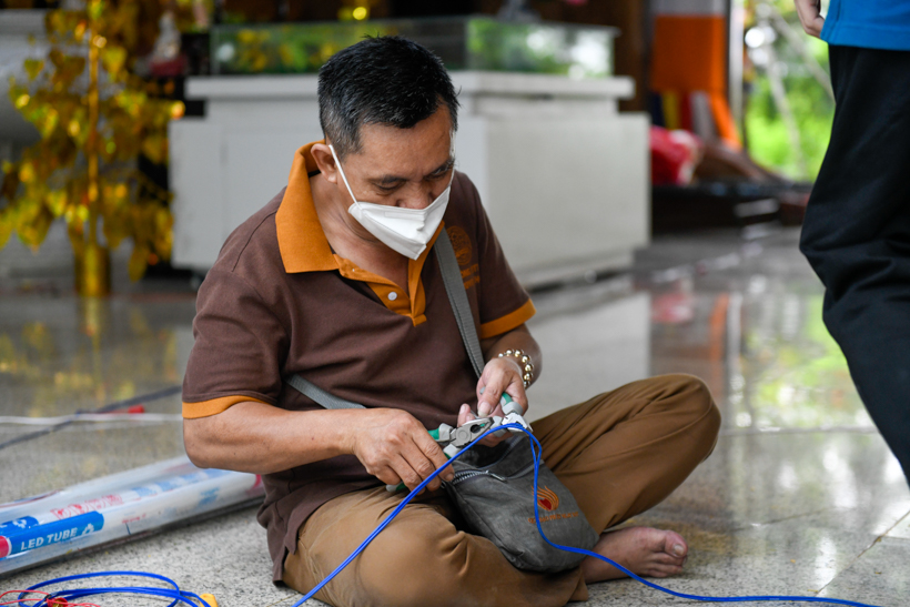 Chùm ảnh: Không khí chuẩn bị lễ khánh thành tòa Tăng xá chùa Quan Âm Đông Hải