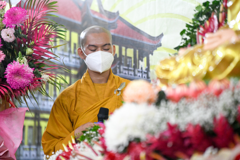Lễ khánh thành tòa Tăng xá chùa Quan Âm Đông Hải, nơi làm khu cách ly điều trị Covid-19 của thị xã Vĩnh Châu, tỉnh Sóc Trăng