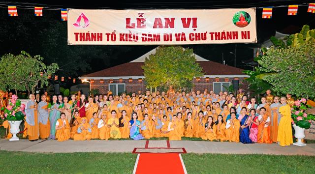 Chùa An Lạc, Indiana, Hoa Kỳ long trọng tổ chức Đại lễ An vị Thánh Tổ Kiều Đàm Di và chư Thánh Ni vào lúc 18h ngày 09/9/2023