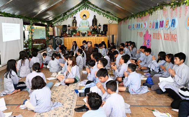 Khóa tu trẻ em mùa hè 2023 tại tu viện Huyền Không, San Jose, Hoa Kỳ