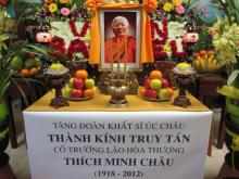 Lễ truy điệu cố hòa thượng Thích Minh châu do Tăng đoàn khất sĩ Úc châu tổ chức