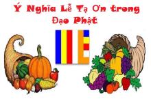 Ý Nghĩa Lễ Tạ Ơn trong Đạo Phật Năm 2020