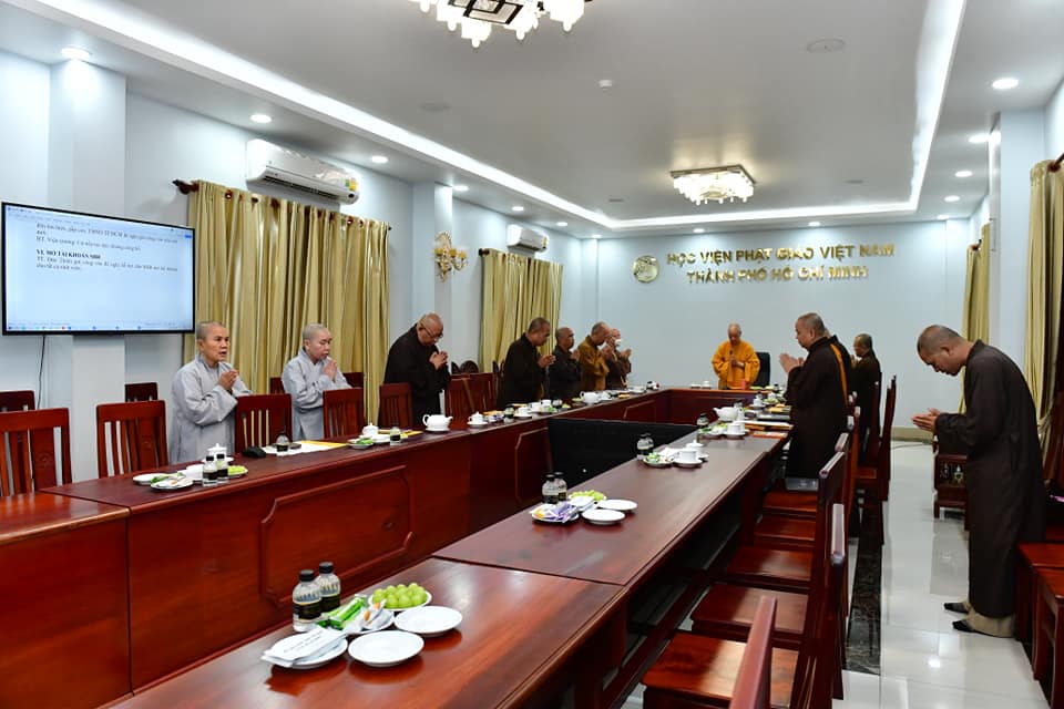 Phiên họp triển khai kế hoạch tổ chức tuyển sinh Cử nhân khóa 17, năm 2022 của HĐĐH Học viện PGVN tại Tp. HCM